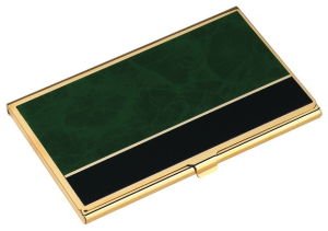 Business Card Case Green Marble