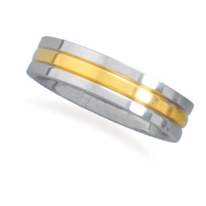 Stainless Steel and 14 Karat Gold Plated