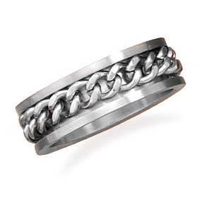 Ring with Curb Chain Center