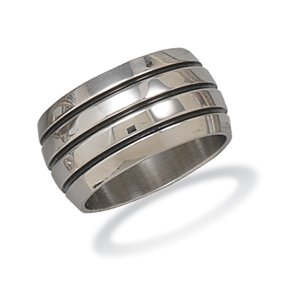 12mm Stainless Steel Men's Ring