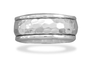 10mm Hammered Spin Ring