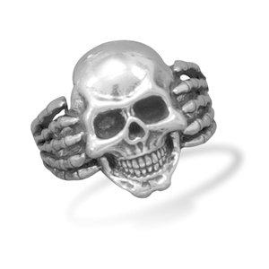 Oxidized Skull Ring