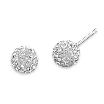 Clear Crystal Ball Earrings