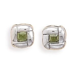 Peridot Post Earrings