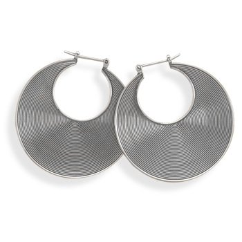 Oxidized Lined Hoop Earrings