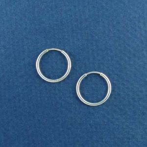 14-mm Thin Sterling Silver Hoop