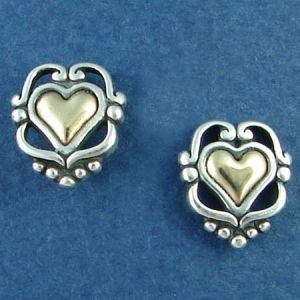 14K Gold and Sterling Silver Heart