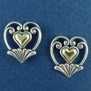14K Gold and Sterling Silver Heart IV