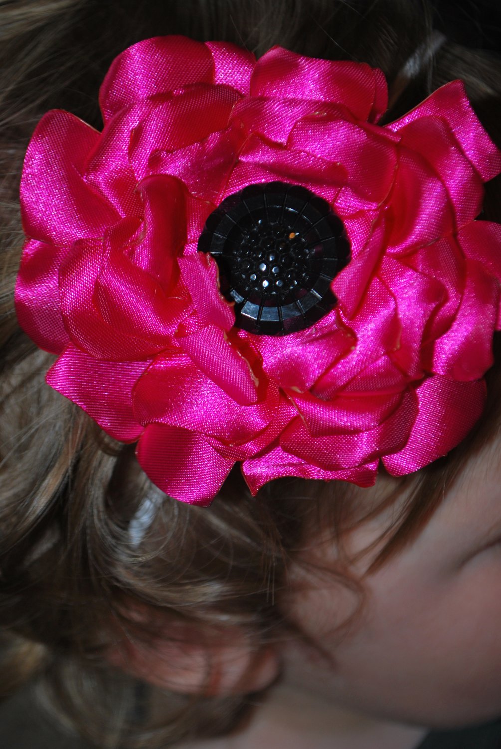 Large Pink Flower - Black Center