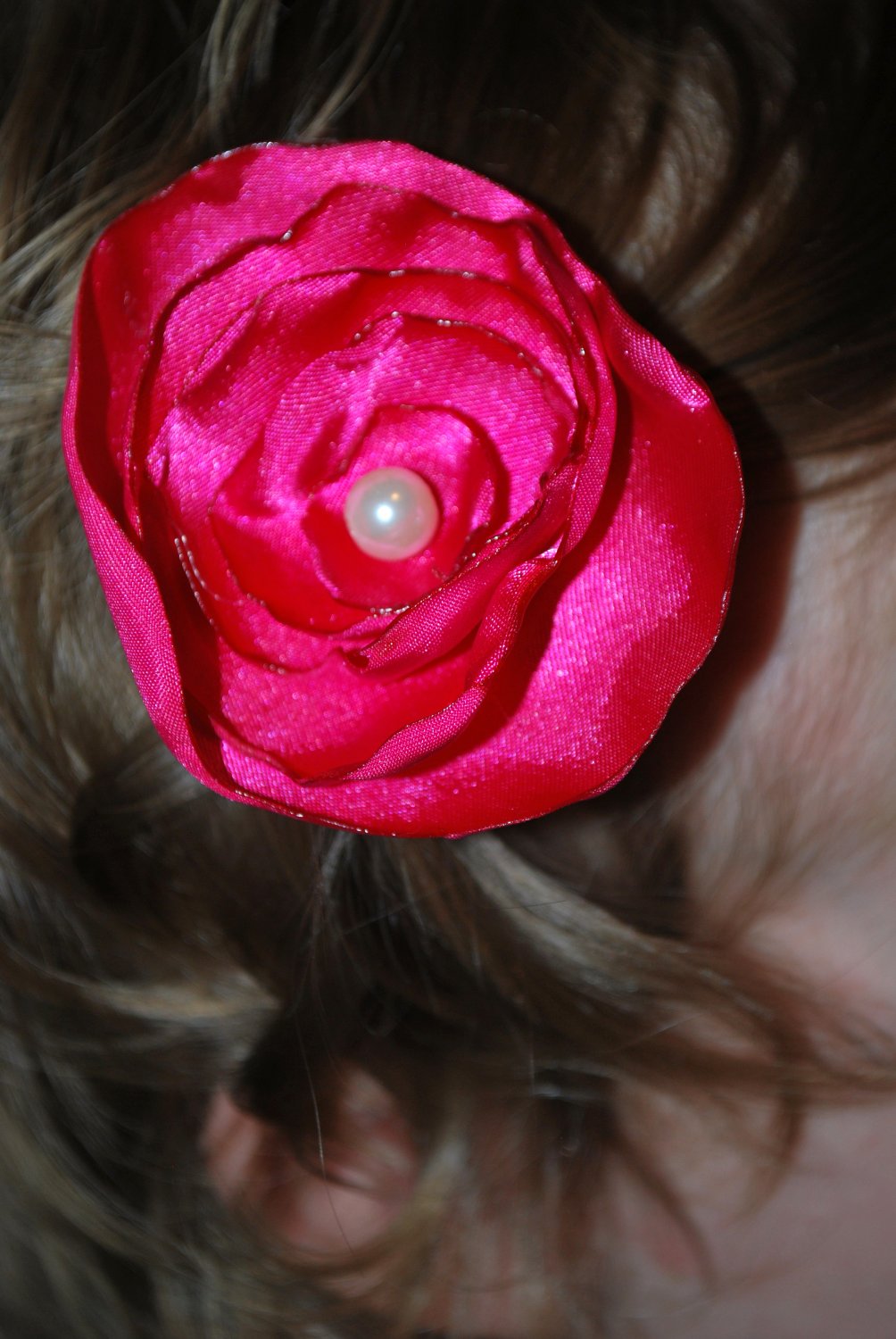 Pink Satin Circle Flower