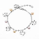 18K White Gold Pearl Bracelet