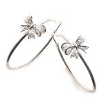 18K White Gold Diamond Butterfly Knot Earrings