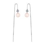 18K White Gold Diamond/Pearl Earrings