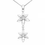 Bling Bling 925 Silver Floral Pendant with Chain