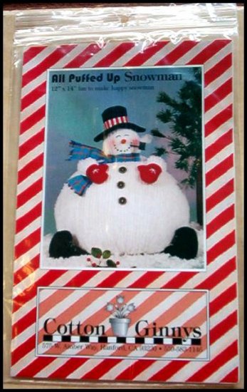 NEW IN PKG COTTON GINNYS ALL PUFFED UP SNOWMAN FUN HOLIDAY CRAFT KIT