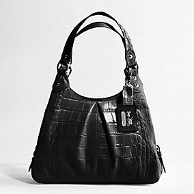 NWT COACH 14602 MADISON EMBOSSED MAGGIE EXOTIC BLACK