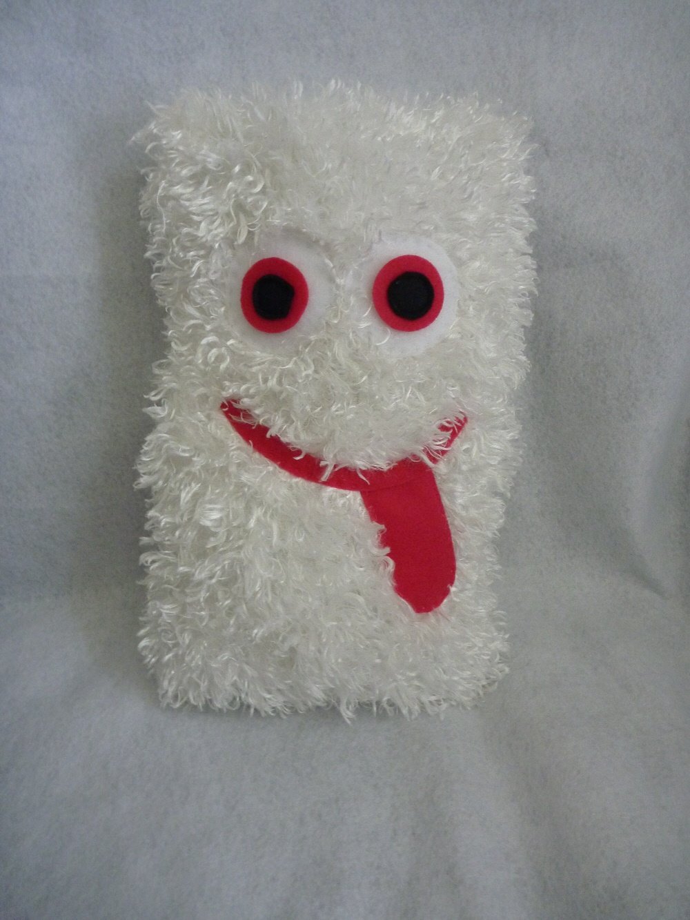 Girl's Monster Nap Pillow in White Silky Fleece