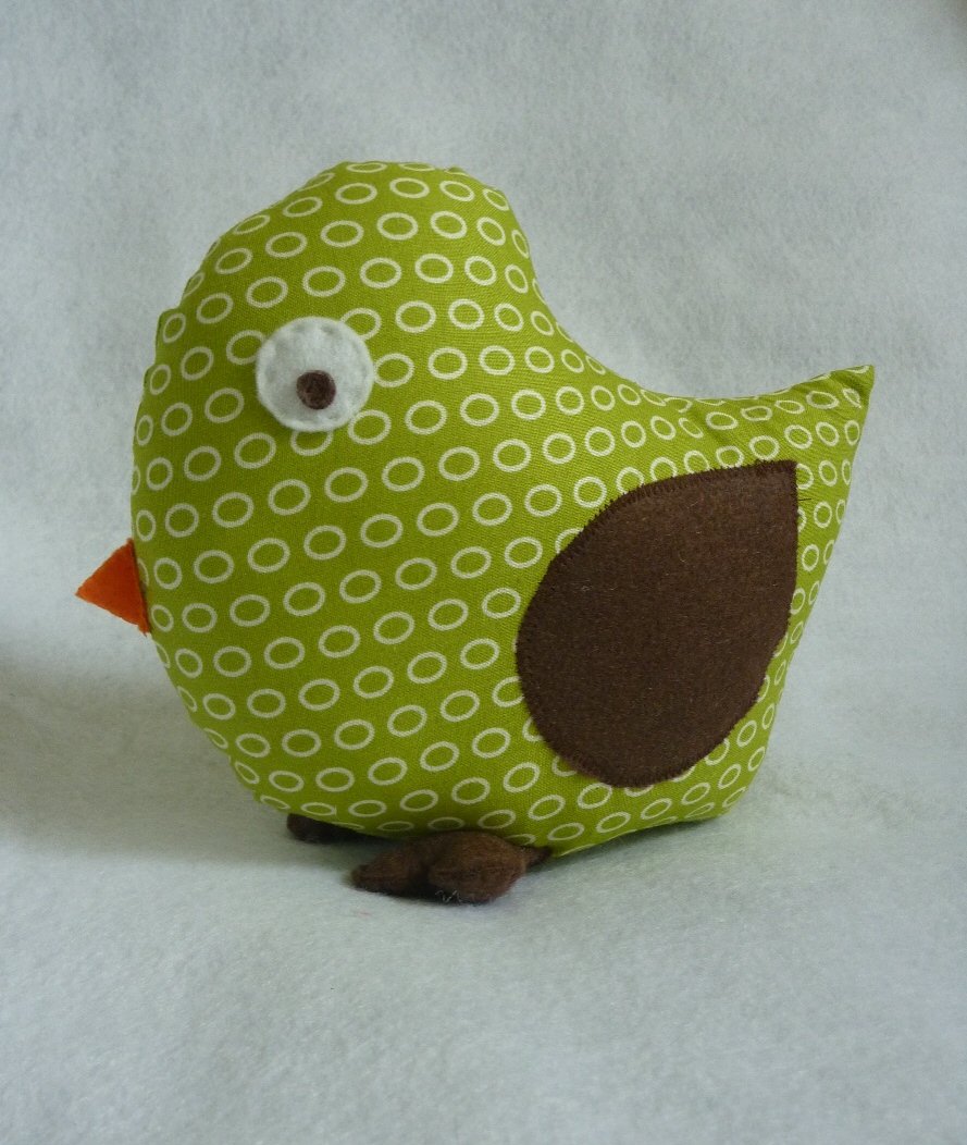 Bird Pillow for Tree Nursery Decor in Neutral Sage