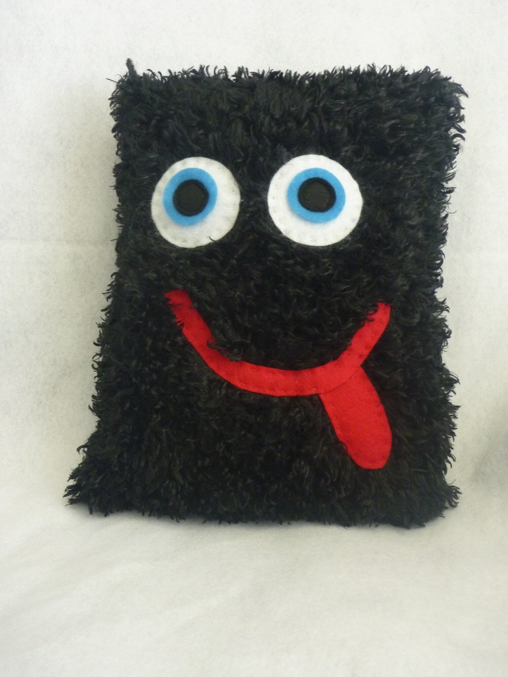 Monster Pillow Plush in Black Silky Fleece Kawaii
