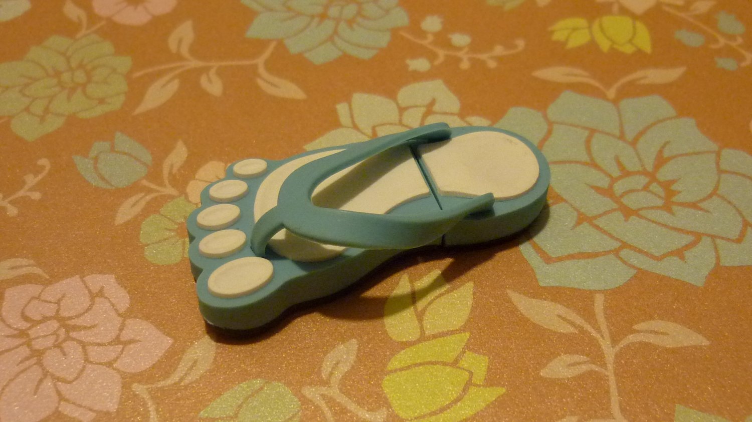 4GB CUTE BLUE SLIPPERS Flash Memory Stick Thumb Drive