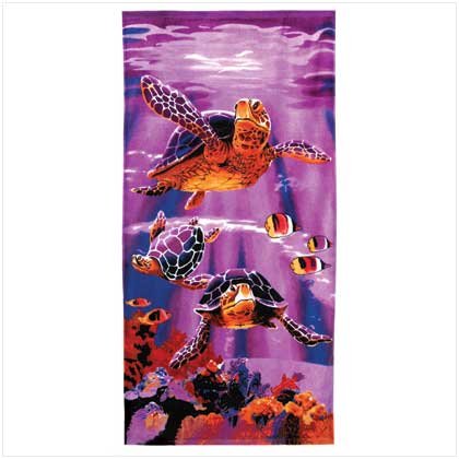 SEA TURTLE PRINT BEACH TOWEL