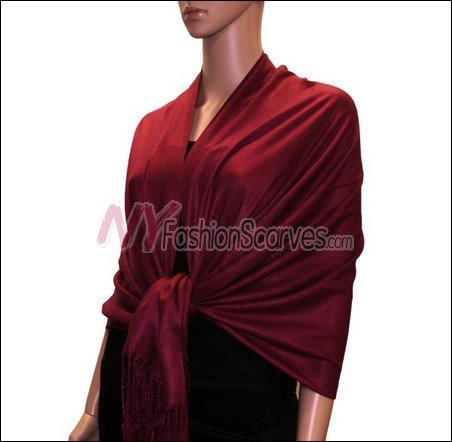 Silky Soft Solid Pashmina <br>Jujuba Red