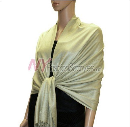 Silky Soft Solid Pashmina <br>Light Olive