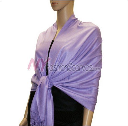 Silky Soft Solid Pashmina <br>Light Purple