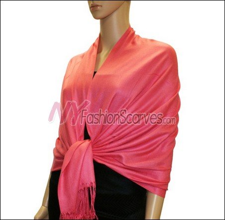 Silky Soft Solid Pashmina <br>Hot Pink