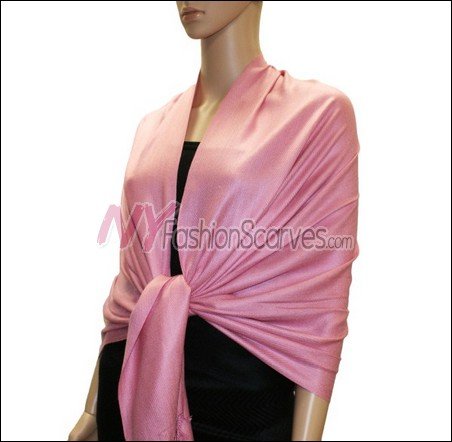 Silky Soft Solid Pashmina <br>Pink