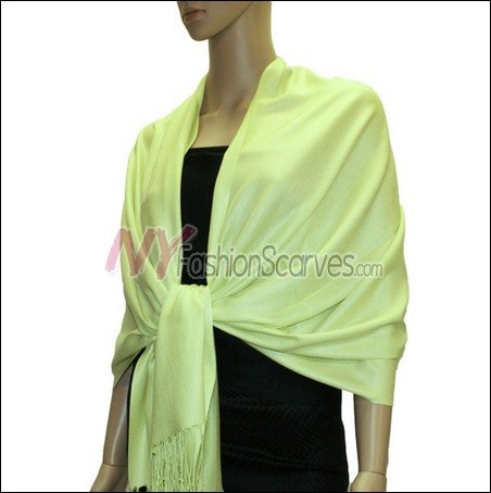 Silky Soft Solid Pashmina <br>Light Green