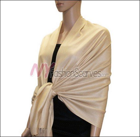 Silky Soft Solid Pashmina <br>Tan