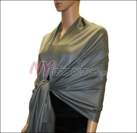 Silky Soft Solid Pashmina <br>Dark Grey
