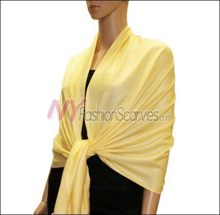 Silky Soft Solid Pashmina <br>Yellow