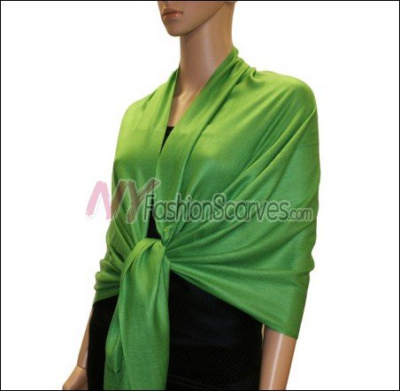 Silky Soft Solid Pashmina <br>Green