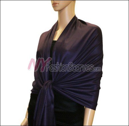 Silky Soft Solid Pashmina <br>Deep Purple