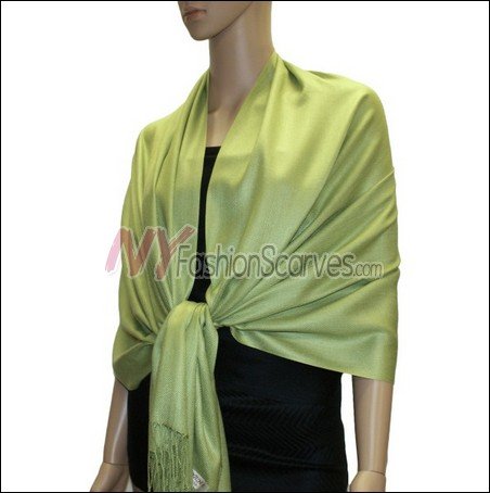 Silky Soft Solid Pashmina <br>Lime