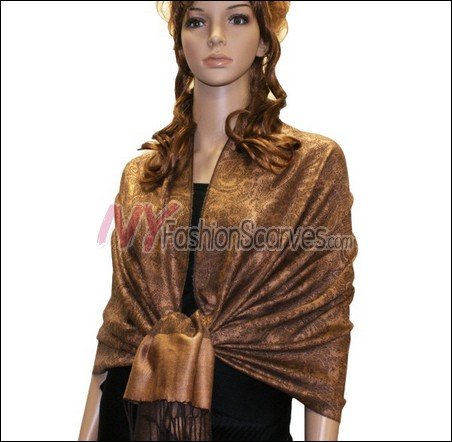 Paisley Jacquard Pashmina<br>Light Brown