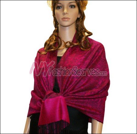 Paisley Jacquard Pashmina<br>Deep Rose