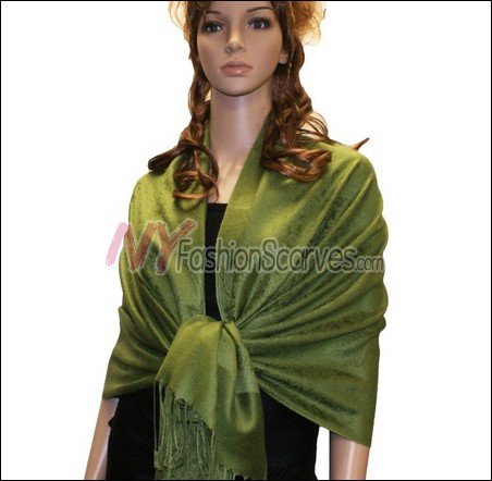 Paisley Jacquard Pashmina<br>Green