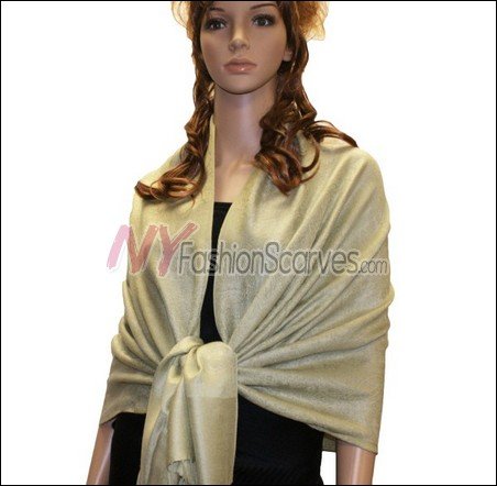 Paisley Jacquard Pashmina<br>Light Sea Green