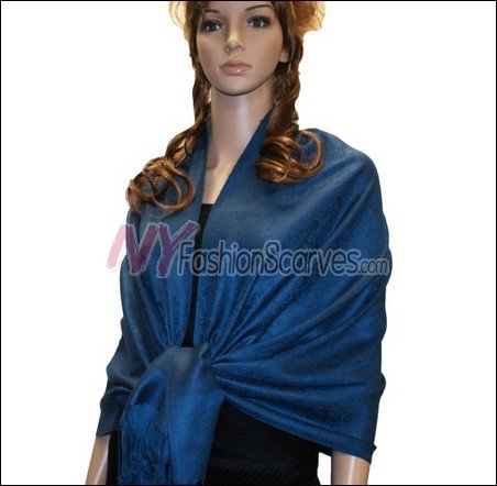 Paisley Jacquard Pashmina<br>Royal Blue
