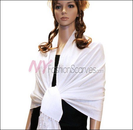 Paisley Jacquard Pashmina<br>White