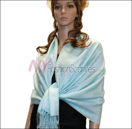 Paisley Jacquard Pashmina<br>Light Turquoise