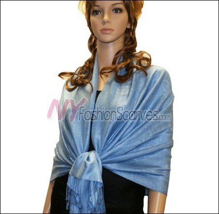 Paisley Jacquard Pashmina<br>Bright Blue