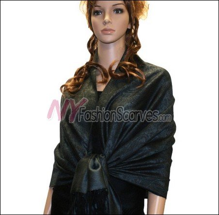 Paisley Jacquard Pashmina<br>Dark Grey
