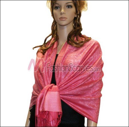 Paisley Jacquard Pashmina<br>Cerise Pink