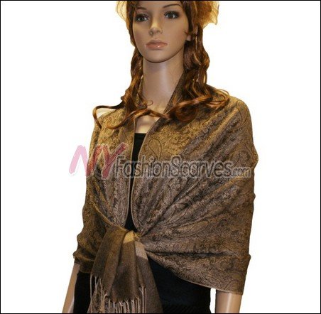 Paisley Jacquard Pashmina<br>Tan Brown