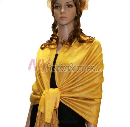 Paisley Jacquard Pashmina<br>Yellow