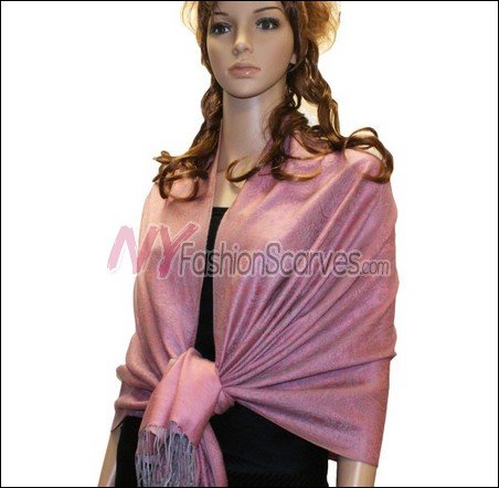 Paisley Jacquard Pashmina<br>Orchid Pink